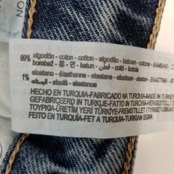 Zara High Rise Distressed Cropped Mom Raw Hem Jeans Size 4 - Picture 6 of 6